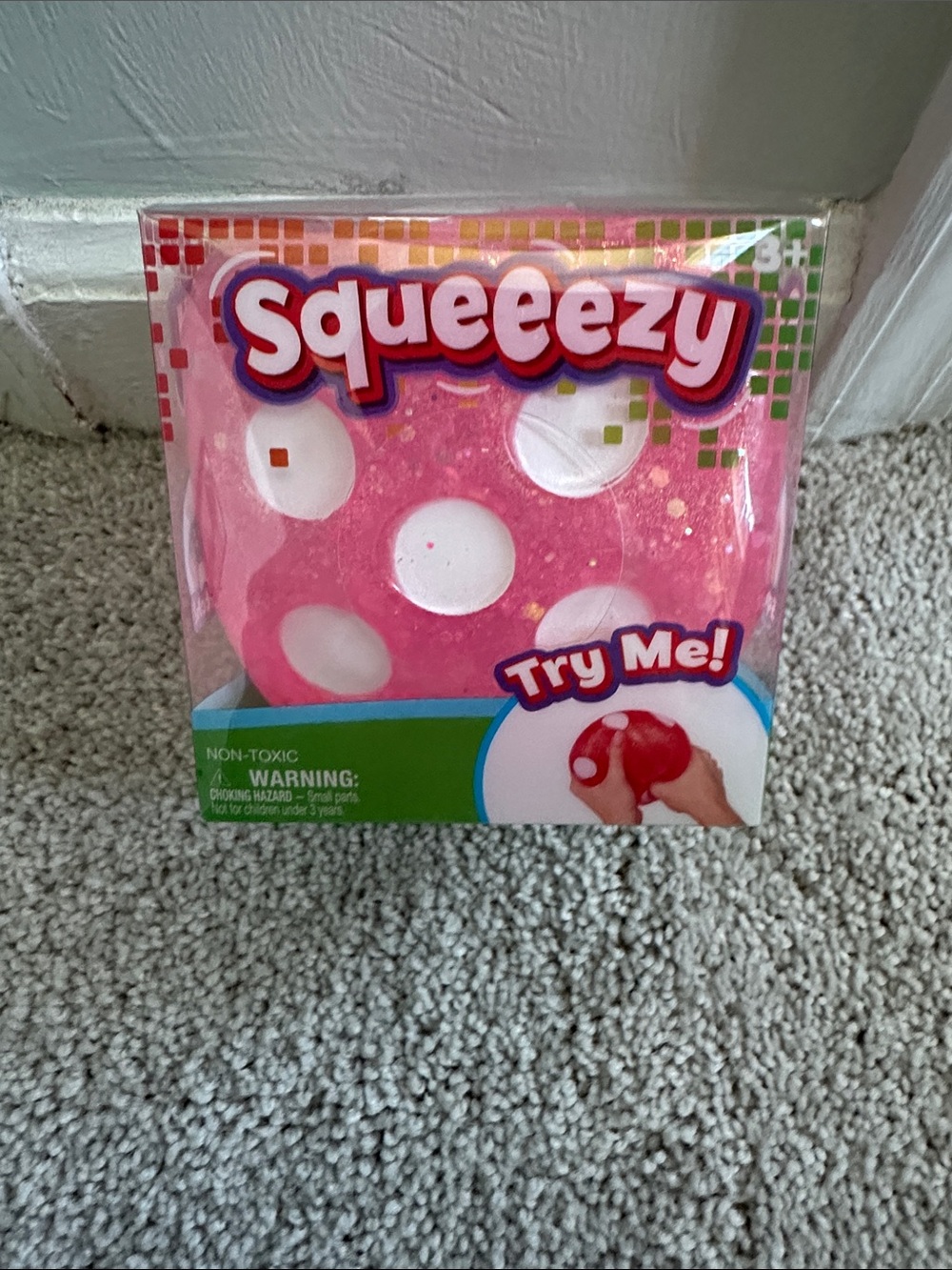 Pink Polka Dot Squishy Ball -